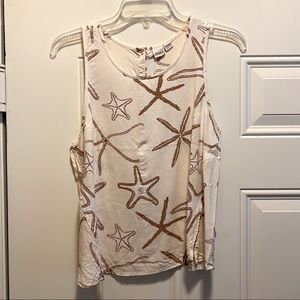Roxy beige tank top with star fish print